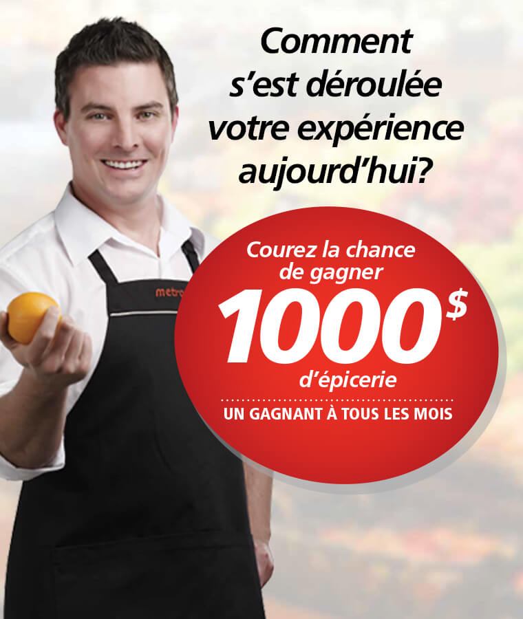 Sondage Metro: Courez la chance de gagner 1000$ d'épicerie