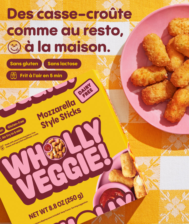 Wholly Veggie - Des casse-croûte comme au resto, à la maison - Sans gluten, Sans lactose, Frit à l'air en 5 min