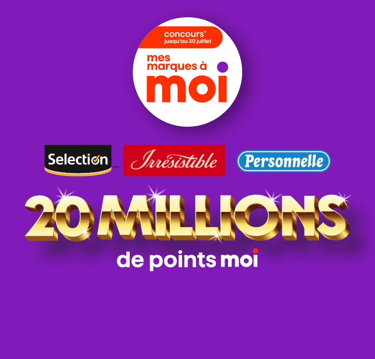 20 millions de points Moi. À gagner, 10 X 500 000 points et 60 X 250 000 points.