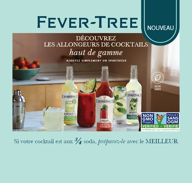 Fever-Tree. Nouveau. Découvrez les allongeurs de cocktails haut de gamme. Ajoutez simplement un spiritueux. Non-OGM. Si votre cocktail est aux 3/4 soda, préparez-le avec le meilleur