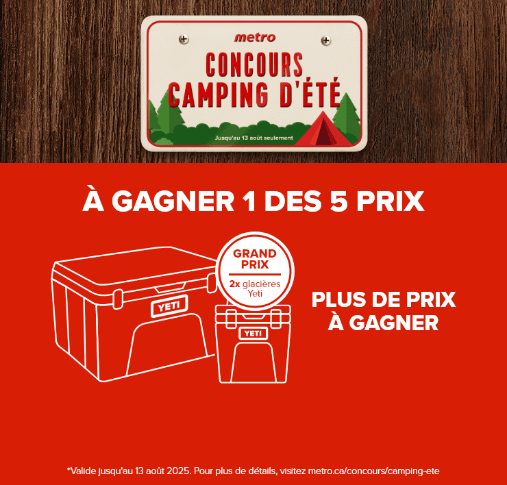 Concours camping d'été. À gagner 1 des 5 prix. Grand prix : 2x glacières Yeti. Plus de prix à gagner.