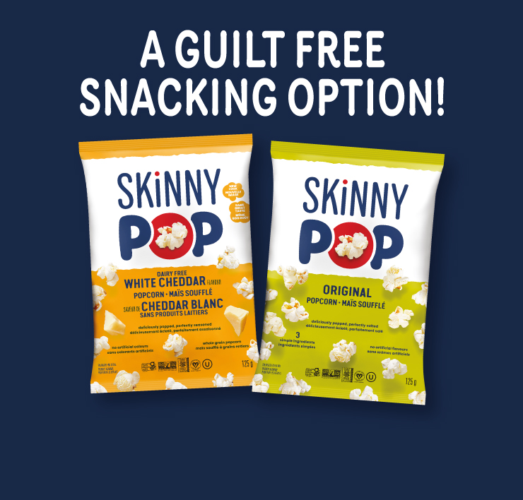 Skinny POP. A Guilt FreeSnacking Option!