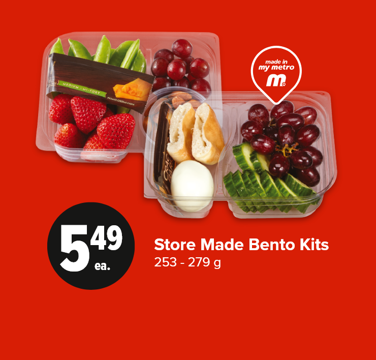 Store Made Bento Kits. 253 - 279 g. Made in my Metro.