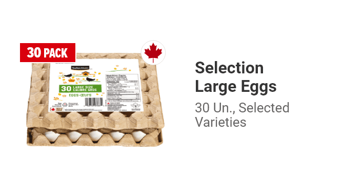 Selection Large Eggs, 30 Un., Selected Varieties.
