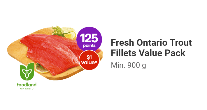 Fresh Ontario Trout Fillets Value Pack Min. 900 g.