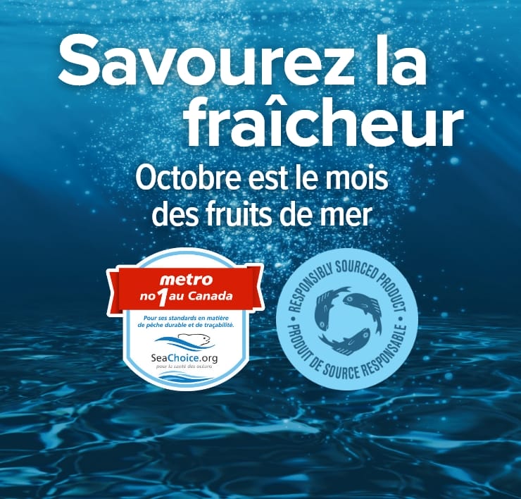 Savourez la fraîcheur. Octobre est le mois des fruits de mer