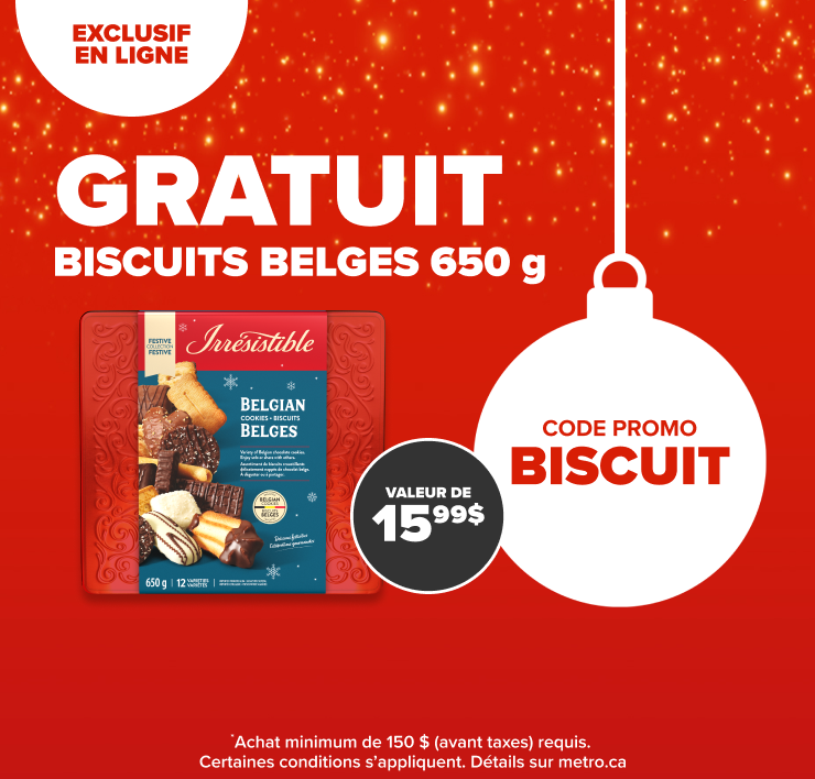Exclusif en ligne. Gratuit biscuits Belges 650 g. Code Promo BISCUIT