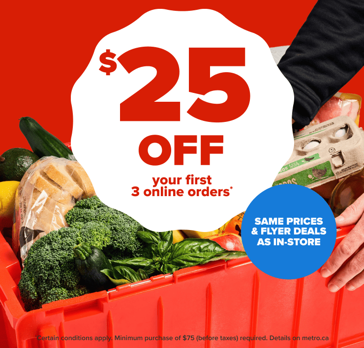 $25 Off your First 3 Online Orders* Same prices & Flyer Deals as In-Store