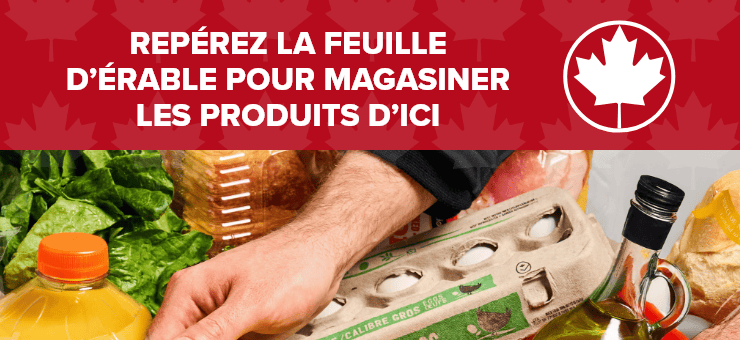 Repérez la feuille d'érable pour magasiner les produits d'ici