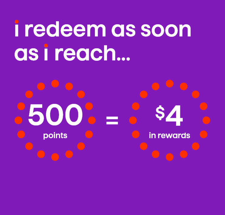 I Redeem as Soon as I Reach... 500 Points=$4 in Rewards.