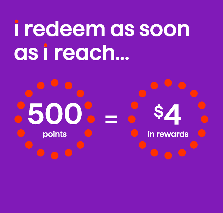 I Redeem as Soon as I Reach... 500 Points=$4 in Rewards.