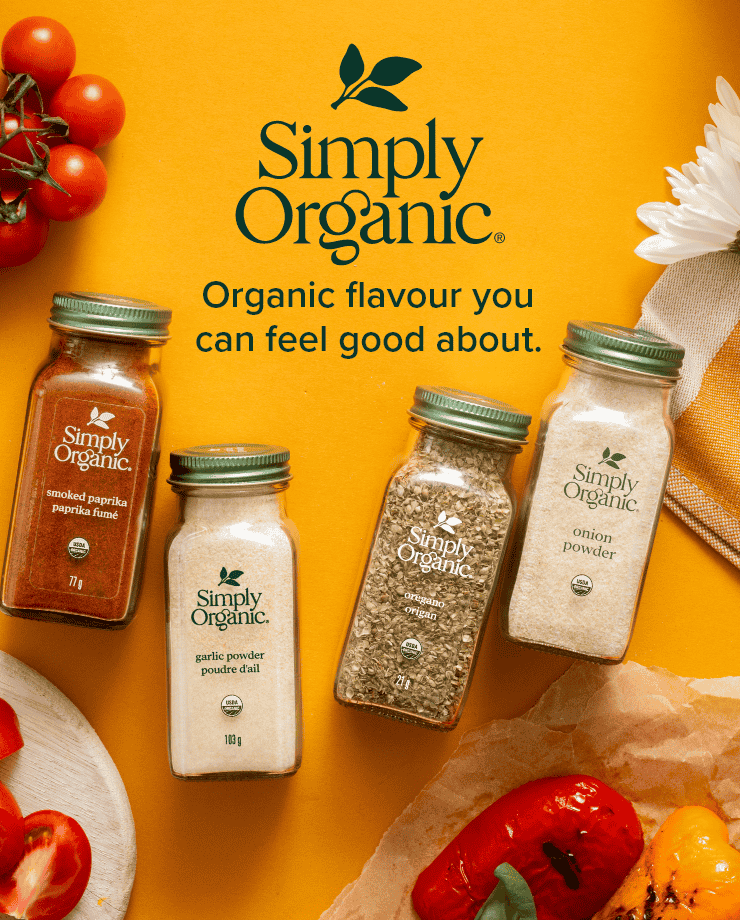 Simply Organic. Organic flavour you can feel good about.