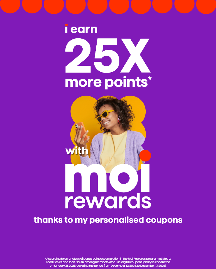 I earn 25x more points* with Moi Rewards. Thanks to my personalised coupons.