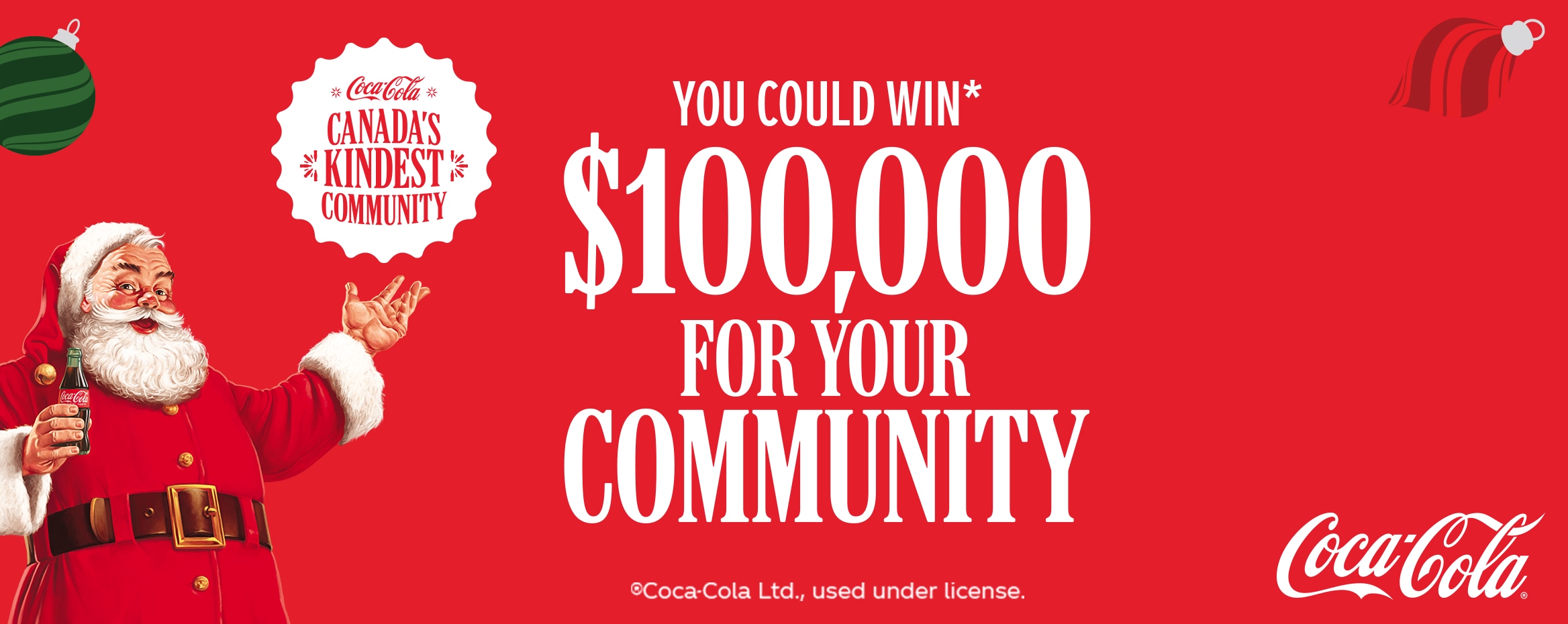 Coca-Cola Canada's kindest community you could win* $100,000 for your community