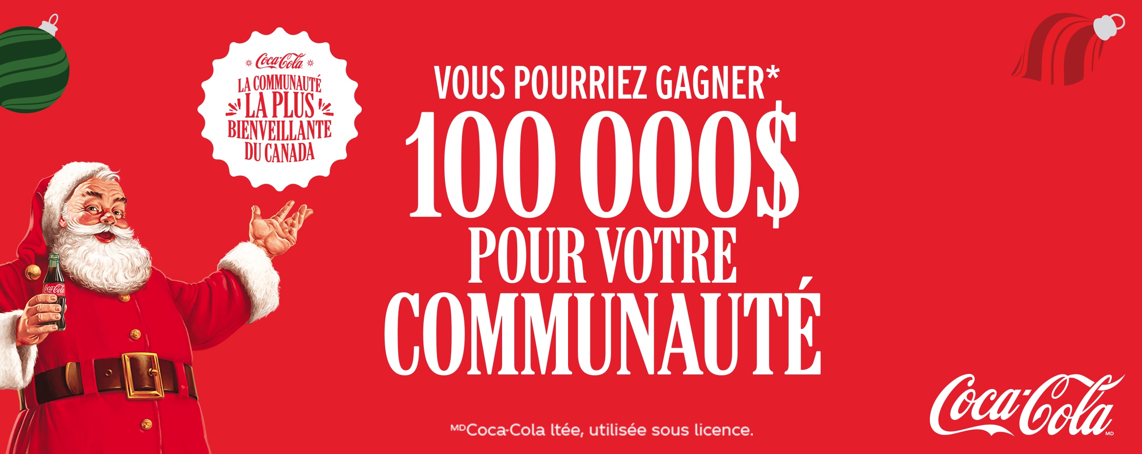 Coca-Cola la communauté la plus bienveillante du Canada vous pourriez gagner* 100 000 $ pour votre communauté