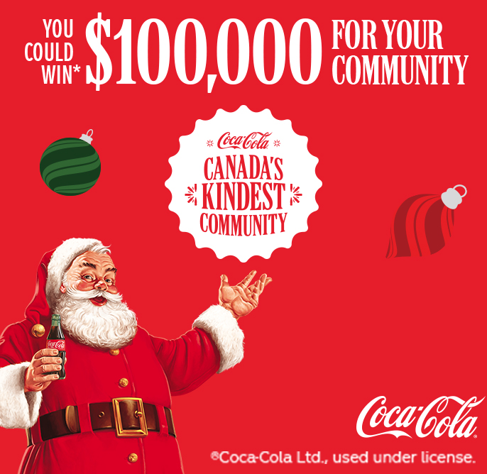 Coca-Cola Canada's kindest community you could win* $100,000 for your community