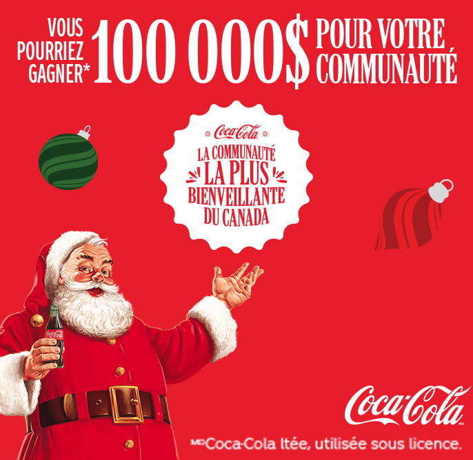 Coca-Cola la communauté la plus bienveillante du Canada vous pourriez gagner* 100 000 $ pour votre communauté