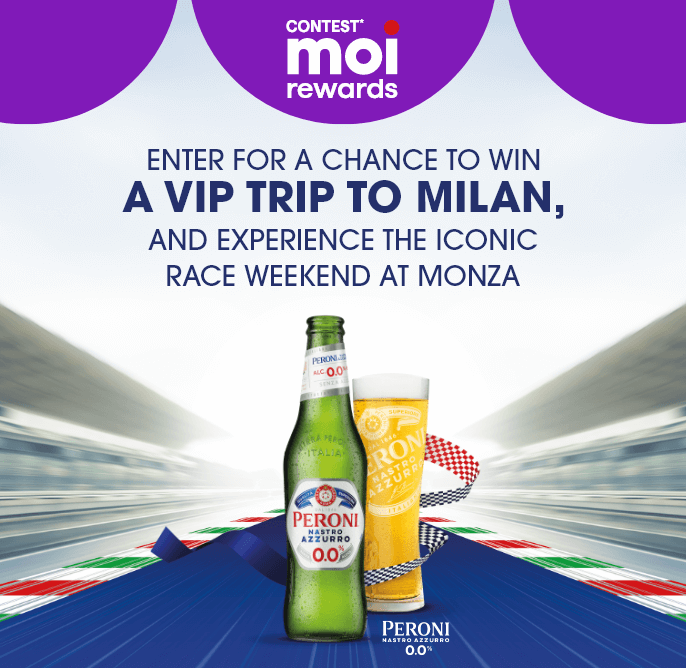 Contest* Moi Rewards - ENTER FOR A CHANCE TO WIN a VIP trip to Milan, and experience the iconic race weekend at Monza