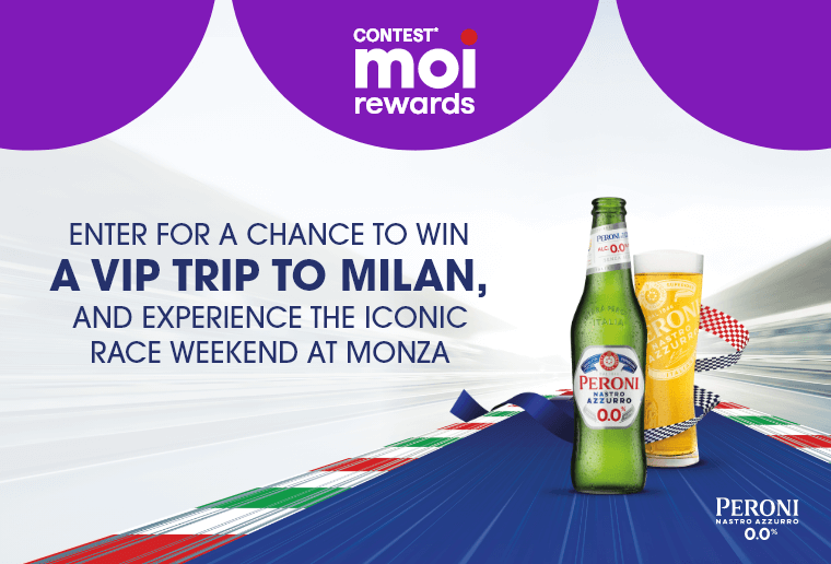 Contest* Moi Rewards - ENTER FOR A CHANCE TO WIN a VIP trip to Milan, and experience the iconic race weekend at Monza