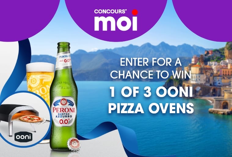 Peroni 0 Moi rewards Contest. Enter for a Chance to win 1 of 3 Ooni Pizza Ovens.
