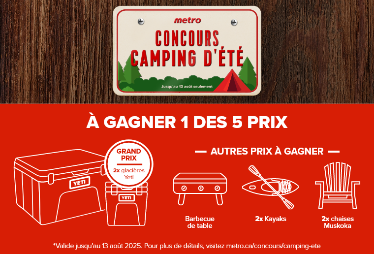 Concours Camping d'été - Grand prix 2x glacières Yeti - Autres prix à gagner : barbecue de table - 2x kayaks - 2x chaises Muskoka - Jusqu'au 13 août 2025 seulement