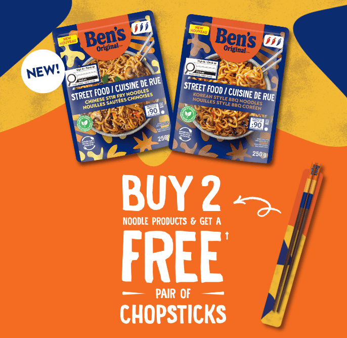 Buy 2 noodle products & get a free pair of chopsticks