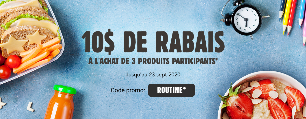 LIVRAISON GRATUITE - à l'achat de 3 produits participants* Jusqu'au 12 août 2020 Code promo: IRRESISTIBLES