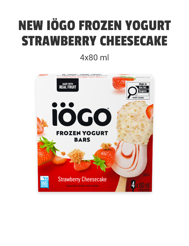 New iÖGO Frozen Yogurt Strawberry Cheesecake Bar.