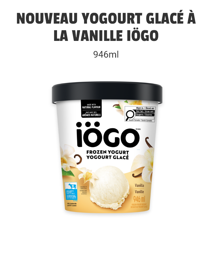Nouveau Yogourt glacé à la vanille iÖGO