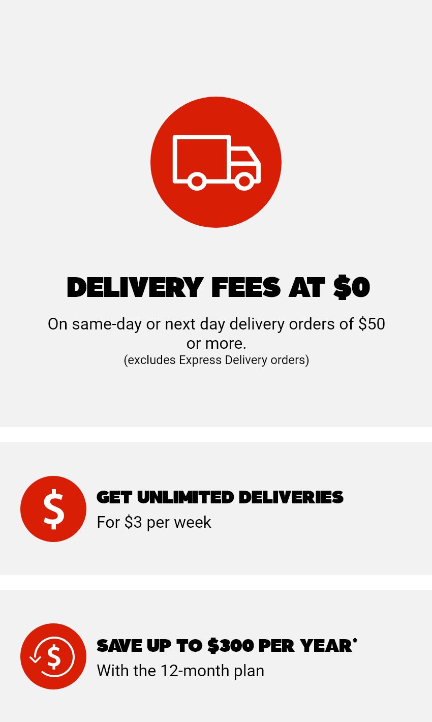 Get $0 delivery fees on all your online grocery orders