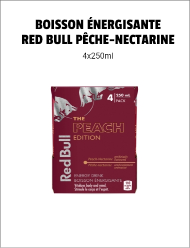 RED BULL Boisson énergisante, Pêche-nectarine