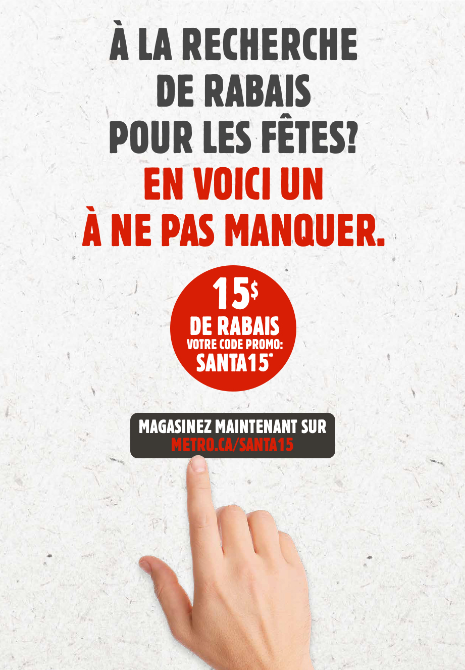 Promotion SAUVEZ 15$ avec SANTA15