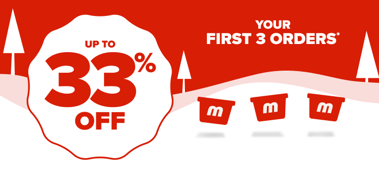 Up to 33% off your first 3 online orders.