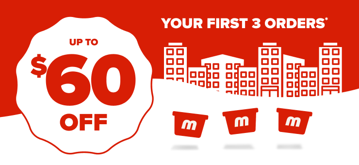 Up to $60 off your first 3 online orders.