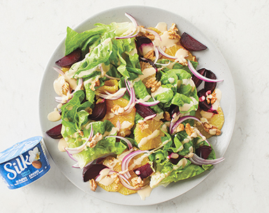 Salade de betteraves à l’orange et vinaigrette au yogourt miso