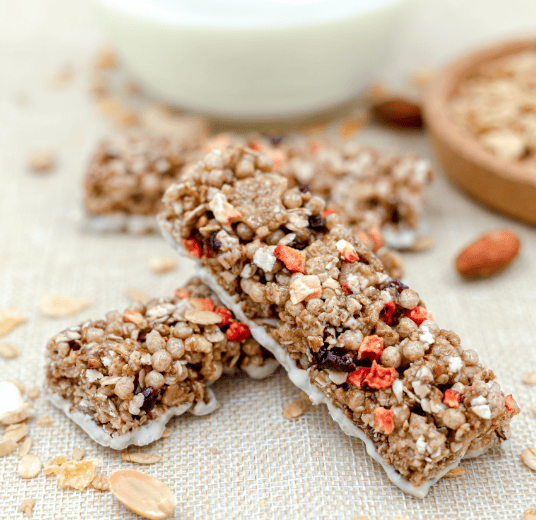 chewy homestyle bars with raspberry yogurt icing