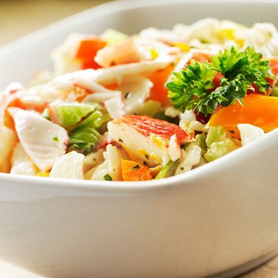 Bocconcini and Crab-flavoured Pollock Salad