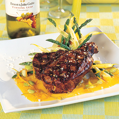 Bbq Quebec Milk Fed Veal Rib Chop With Citrus And Olive Oil Sauce