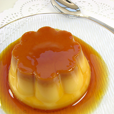 Persimmon-Caramel Custard