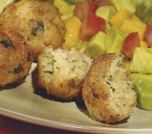 Crab Croquettes with Avocado, Mango and Tomato Salsa