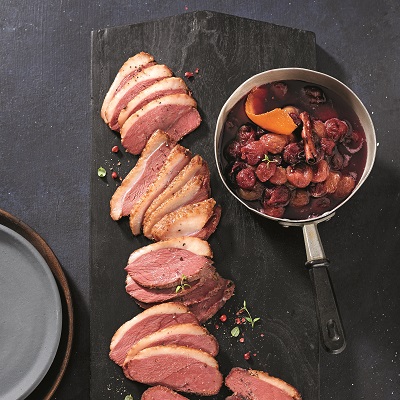 Smoked Duck Breast with Pink Pepper and Grand Marnier