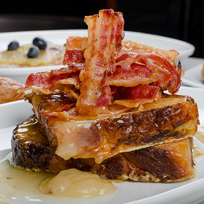 Cheddar From Here and Bacon French Toast