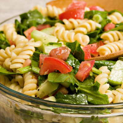 Rotini with Honey Ginger Mixed Greens