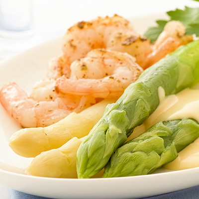 Shrimp, Asparagus and Asian Pear Salad