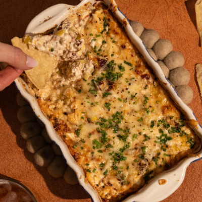 Baked Feta, Leek & Sun-Dried Tomato Dip
