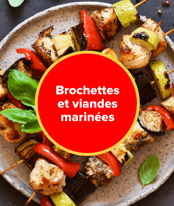 Brochettes et viandes marinées